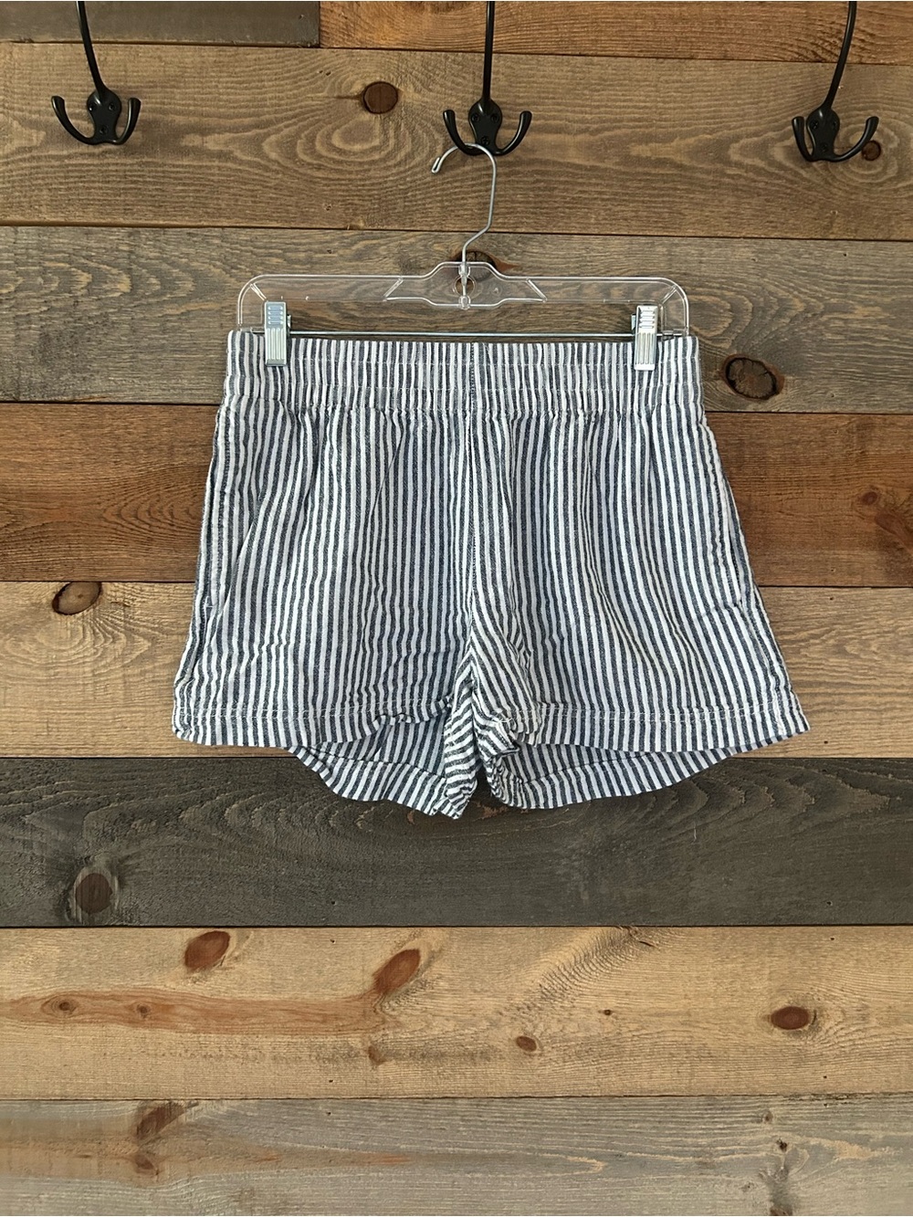 Old Navy Blue & White Striped High-Waist Women's Shorts Size M - Picture 1 of 4